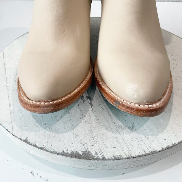 Lane PLAIN JANE Womens Cowboy Bootie 9.5 Pale Ivory Western Cowgirl Ankle Boot - Picture 7 of 12